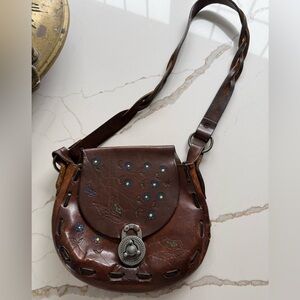 Vintage Tooled leather handbag